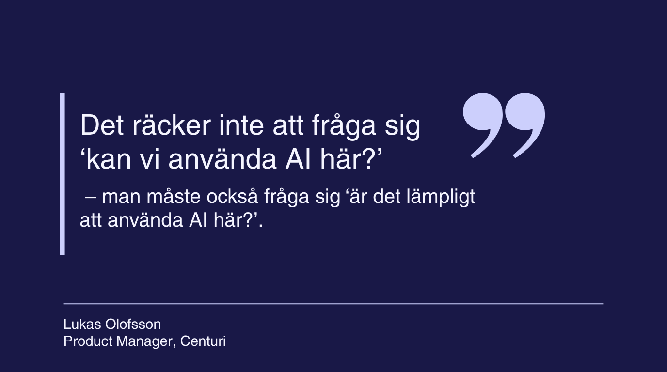 AI i kvalitetsarbetet Lukas citat 2